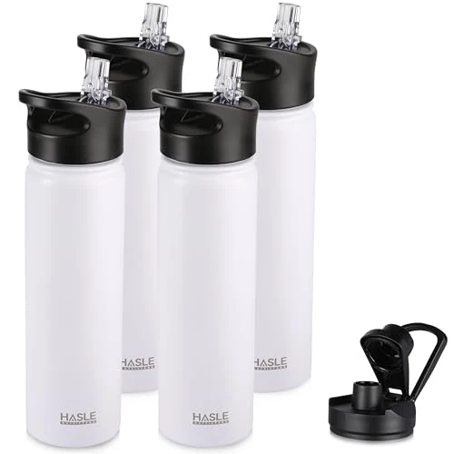 Consistent Insulated Water Bottle 22 oz Double Wall Stainless Steel Water Bottle Wide Mouth with Straw Lid Spout Lid Keeps Cold or Hot Luxury