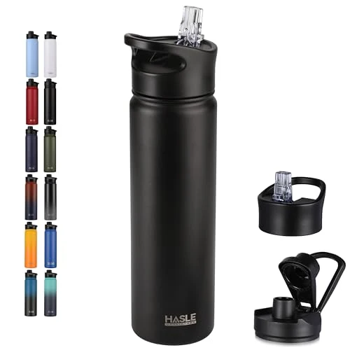 High-Quality Insulated Water Bottle 22 oz Double Wall Stainless Steel Water Bottle Wide Mouth with Straw Lid Spout Lid Keeps Cold or Hot Official