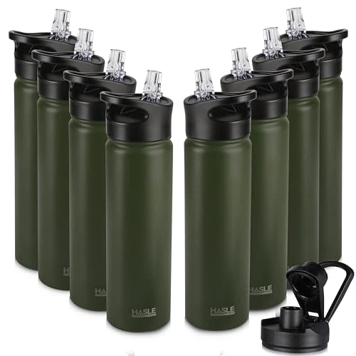 Detailed Insulated Water Bottle 22 oz Double Wall Stainless Steel Water Bottle Wide Mouth with Straw Lid Spout Lid Keeps Cold or Hot Recyclable