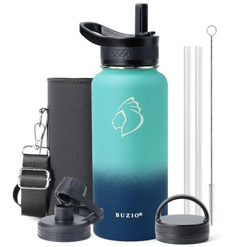 High-Quality 32 oz Water Bottle Insulated with Straw 3 Lids Contemporary