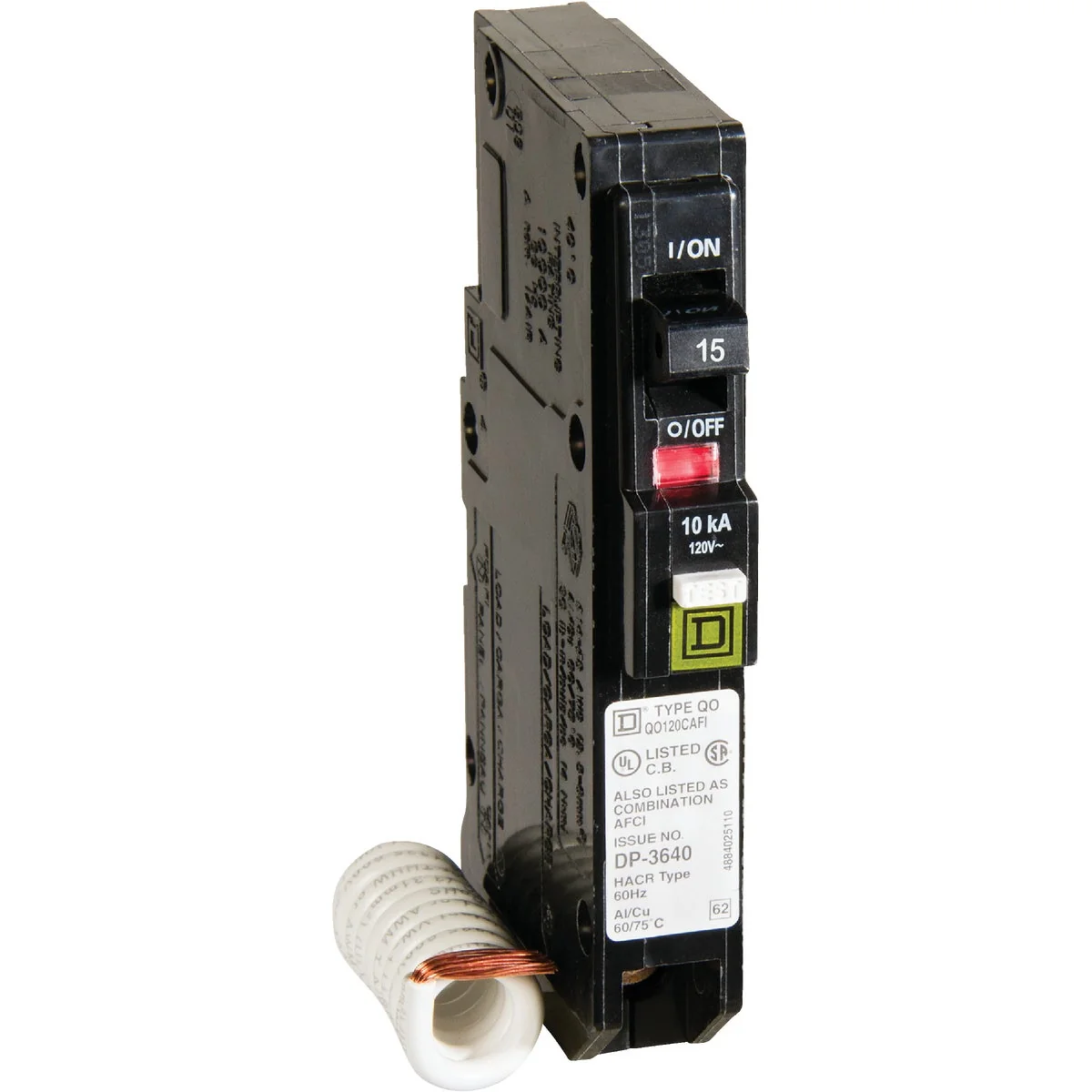 Classic Square D QO 15A Single-Pole CAFCI Combination Arc Fault Breaker Trendy
