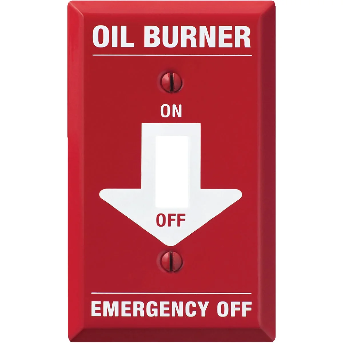 Official Amerelle PRO 1-Gang Red Stamped Steel Emergency Oil Burner Toggle Switch Wall Plate High-Performance
