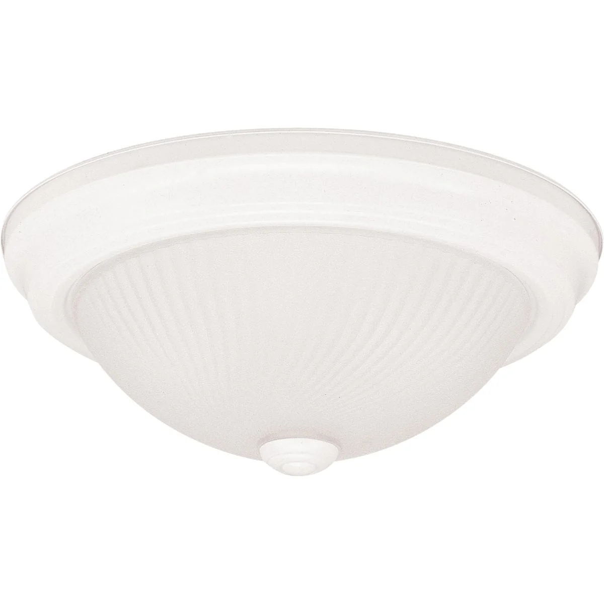 Dependable Home Impressions 13 In. White Incandescent Flush Mount Ceiling Light Fixture with Frosted Swirl Glass Convenient