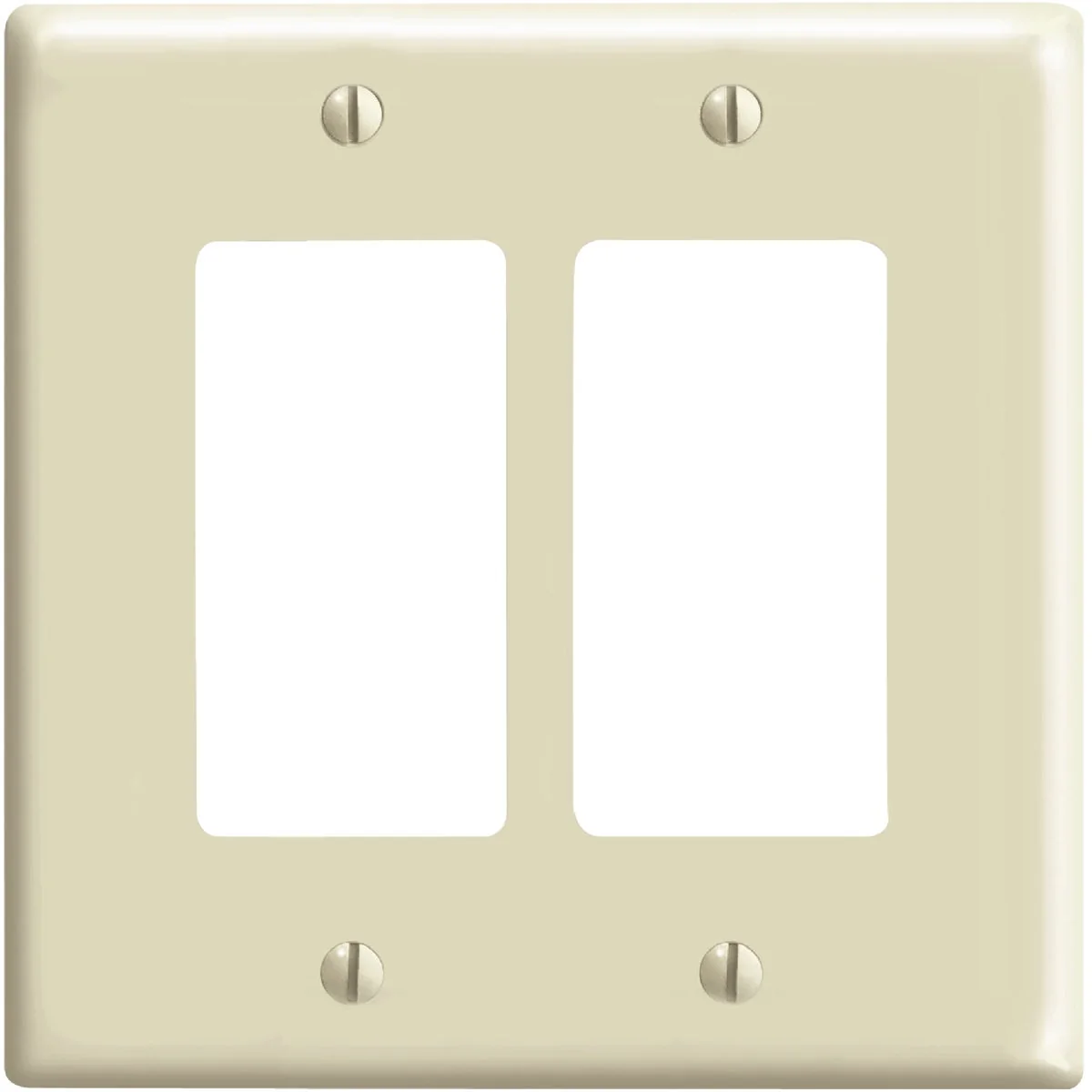First-Class Leviton Mid-Way 2-Gang Smooth Plastic Rocker Decorator Wall Plate Ivory Excellent
