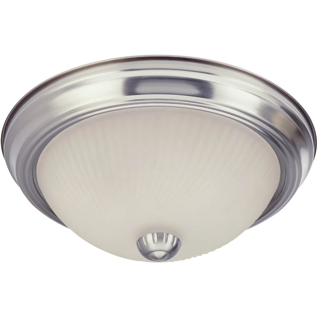 Lightweight Home Impressions 13 In. Brushed Nickel Incandescent Flush Mount Ceiling Light Fixture with Frosted Swirl Glass Breathable