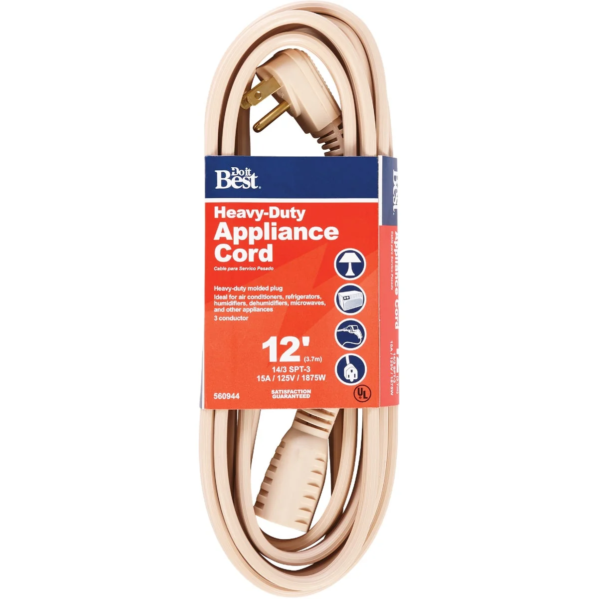 Clean Do it 12 Ft. 14 3 15A Heavy-Duty Appliance Cord Expertly Made