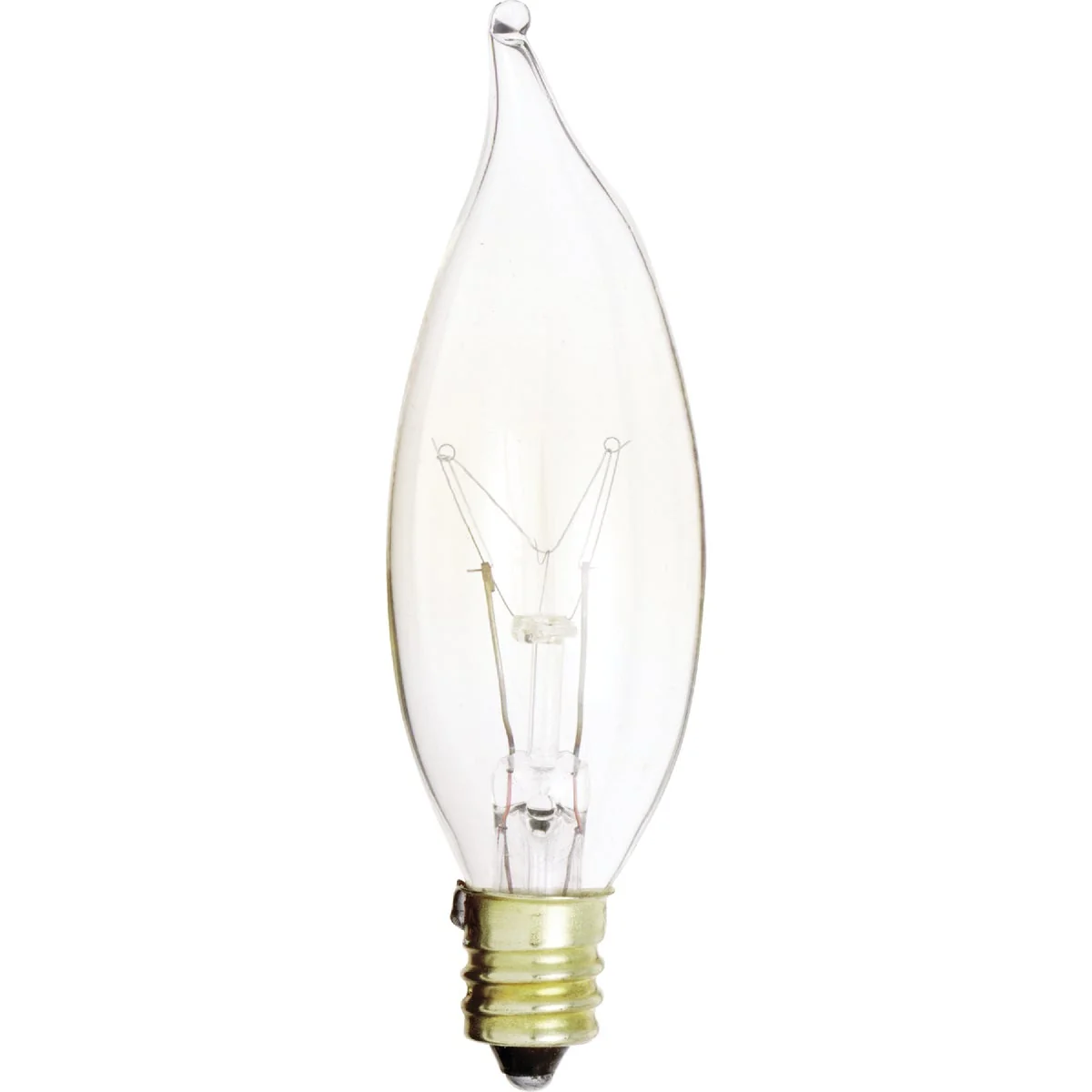 Sustainable Satco 15W Clear Candelabra CA8 Incandescent Bent Tip Light Bulb 2-Pack Flexible