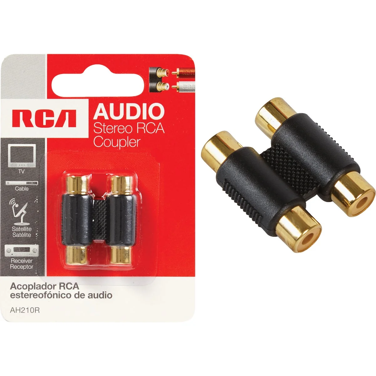 Secure RCA Gold-Plated Corrosion Resistant In-Line Connector Fine