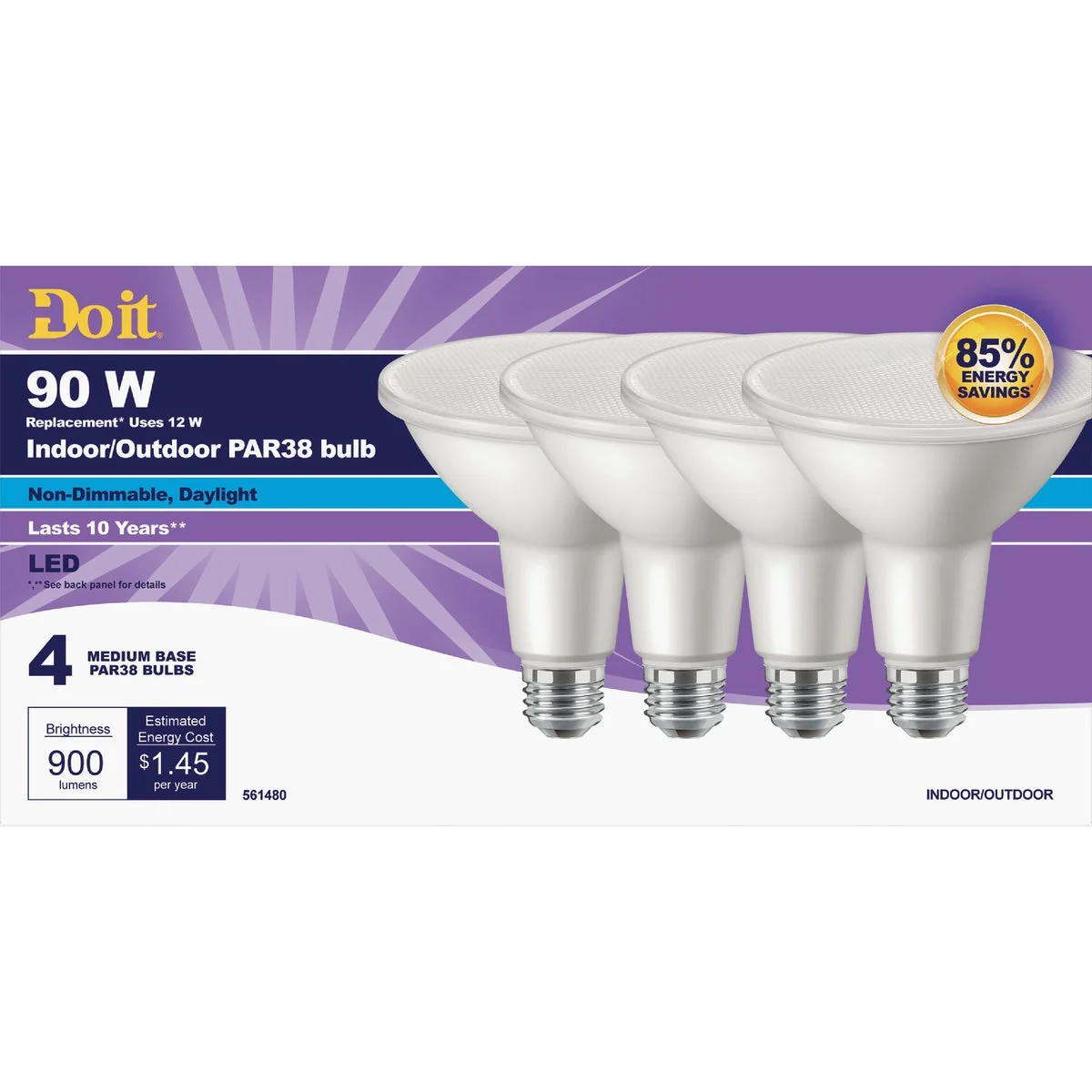 Specialty Do it 90W Equivalent Daylight PAR38 Medium LED Floodlight Light Bulb 4-Pack Innovative