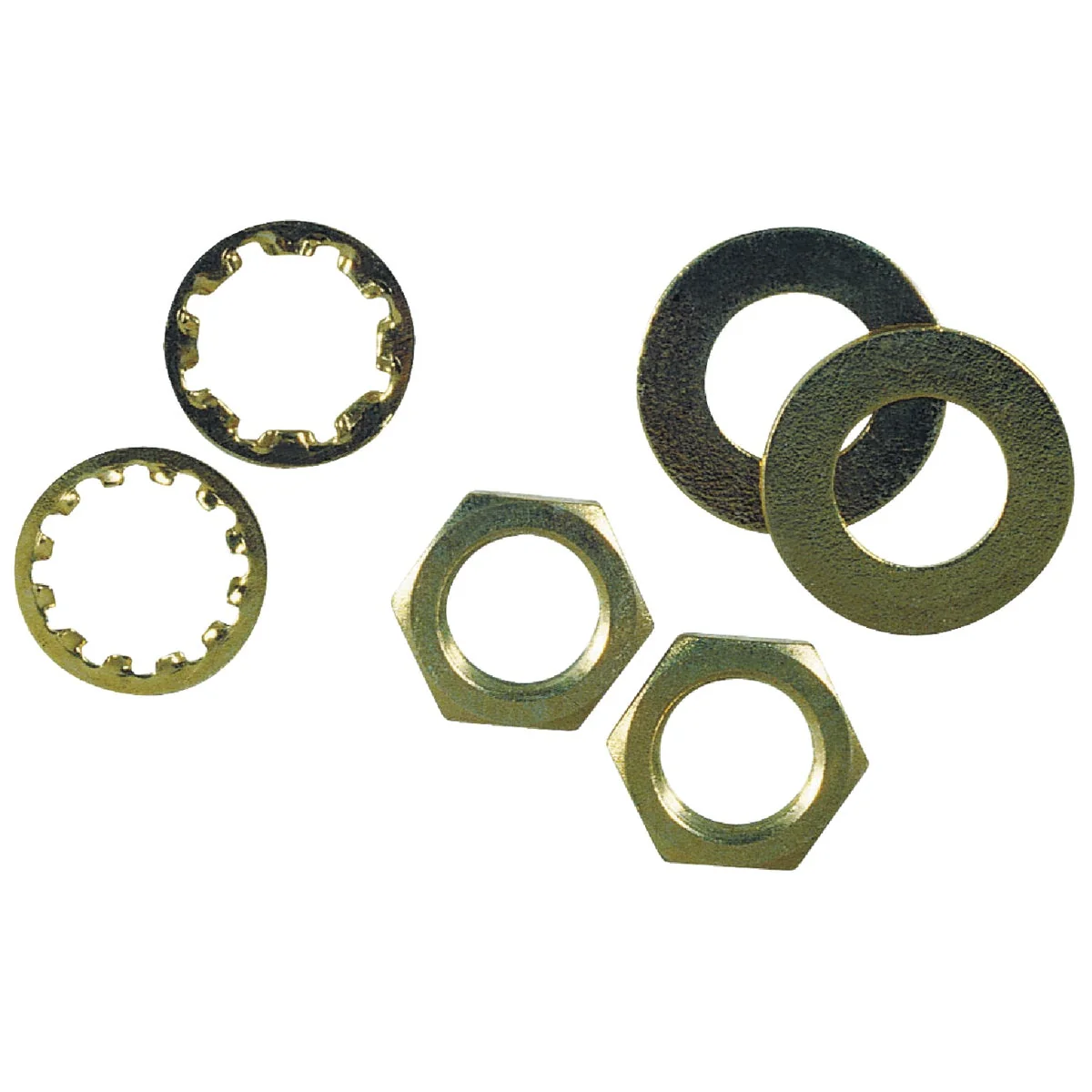 Recyclable Westinghouse Brass-Plated Steel Nut Washer Assortment 6-Piece Refined