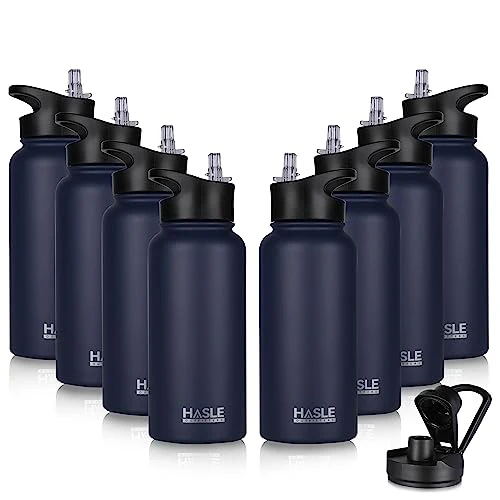 Traditional 32 oz Insulated Water Bottle Stainless Steel Double Walled Vacuum Sports Water Bottle with 2 Lids Authentic