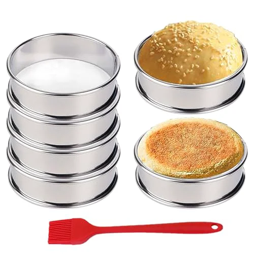 Durable English Muffin Rings 6 Count Superior