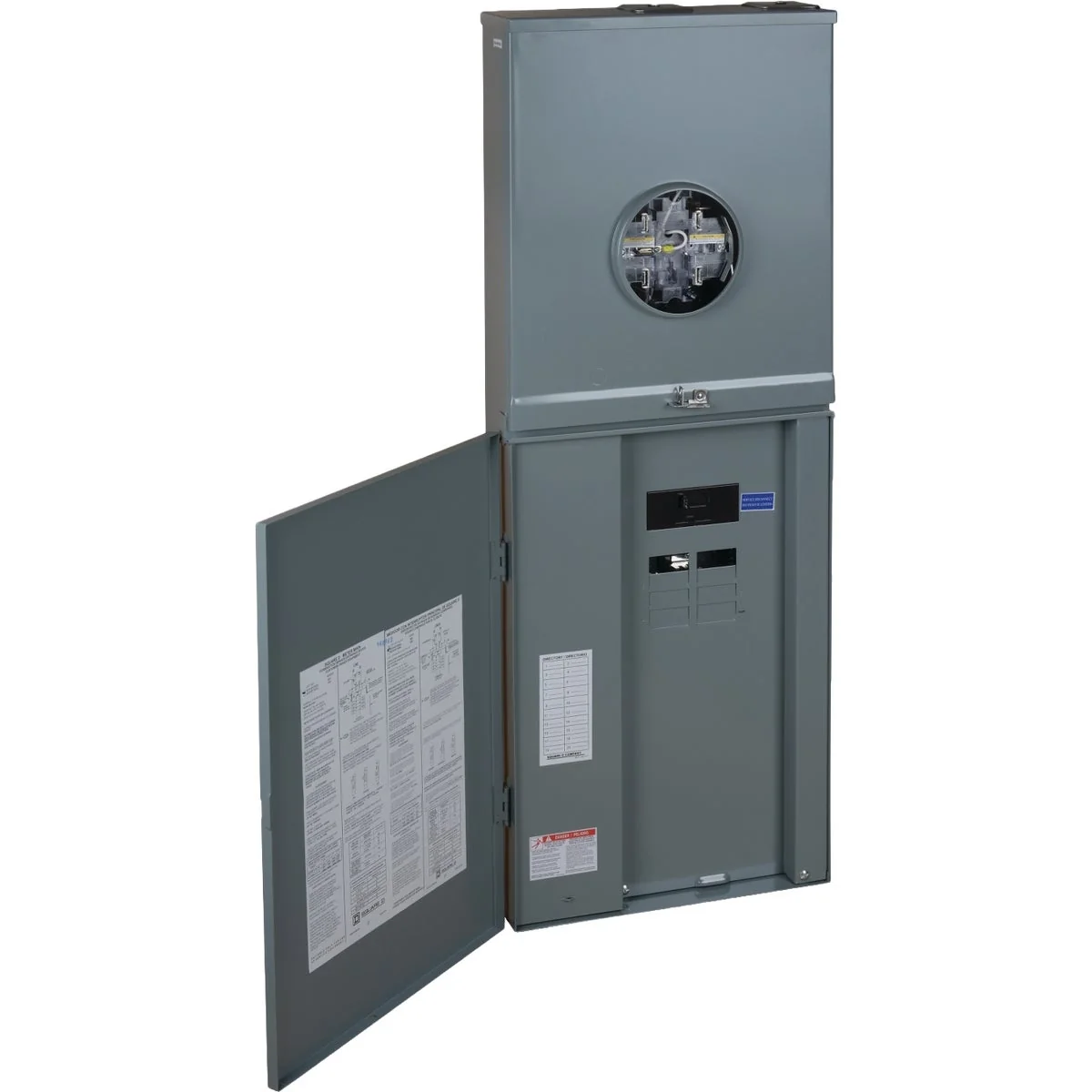 Soft Square D Homeline 200A 8-Space 16-Circuit Outdoor Combination Meter Socket Main Breaker Load Center Prestigious