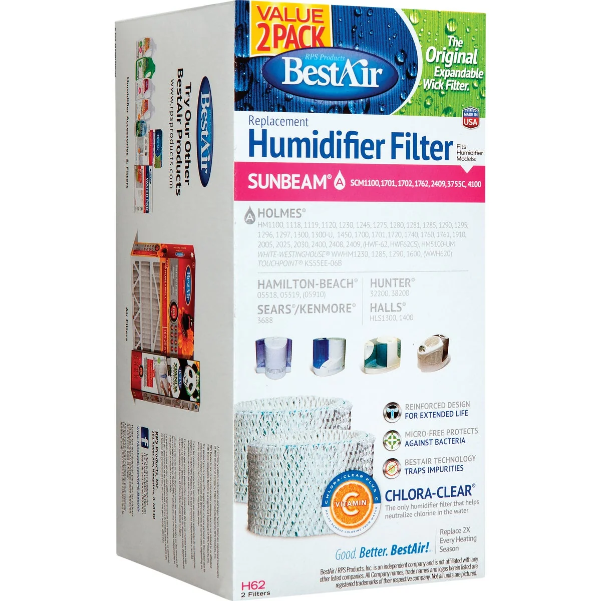 High-Performance Air Table Top Humidifier Wick Filter 2-Pack Exclusive