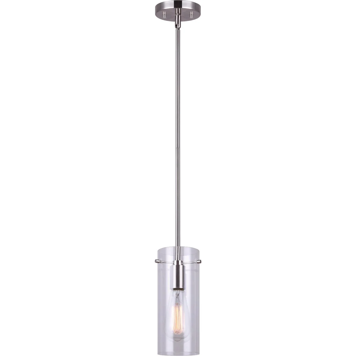Reusable Home Impressions Joni 1-Bulb Brushed Nickel Incandescent Pendant Light Fixture Specialty