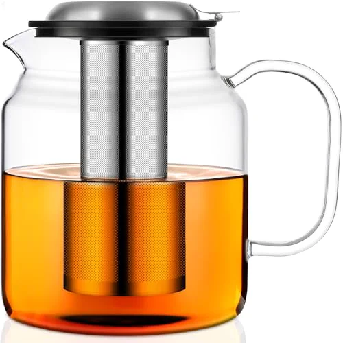 Elegant 68oz Glass Teapot with Infuser 68 Fl Oz Relaxed