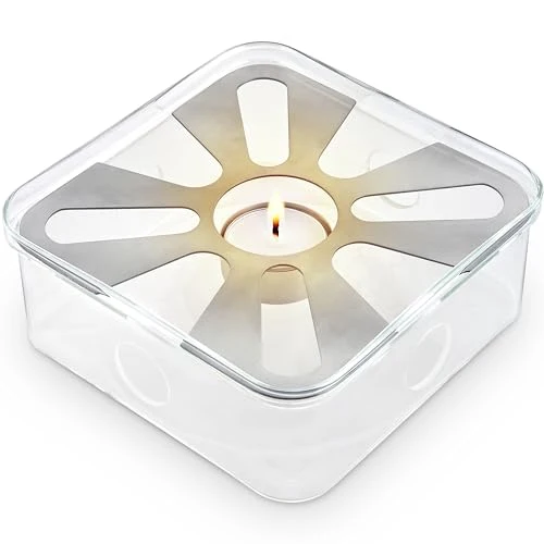 Pure Radiance Square Tea Warmer with Tealight Candle Convenient