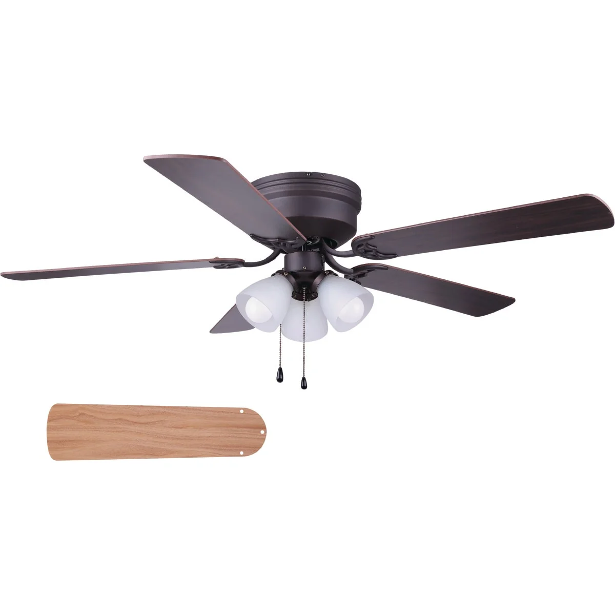 Solid Home Impressions Adobe 52 In. Oil Rubbed Bronze Ceiling Fan with Light Kit Fine