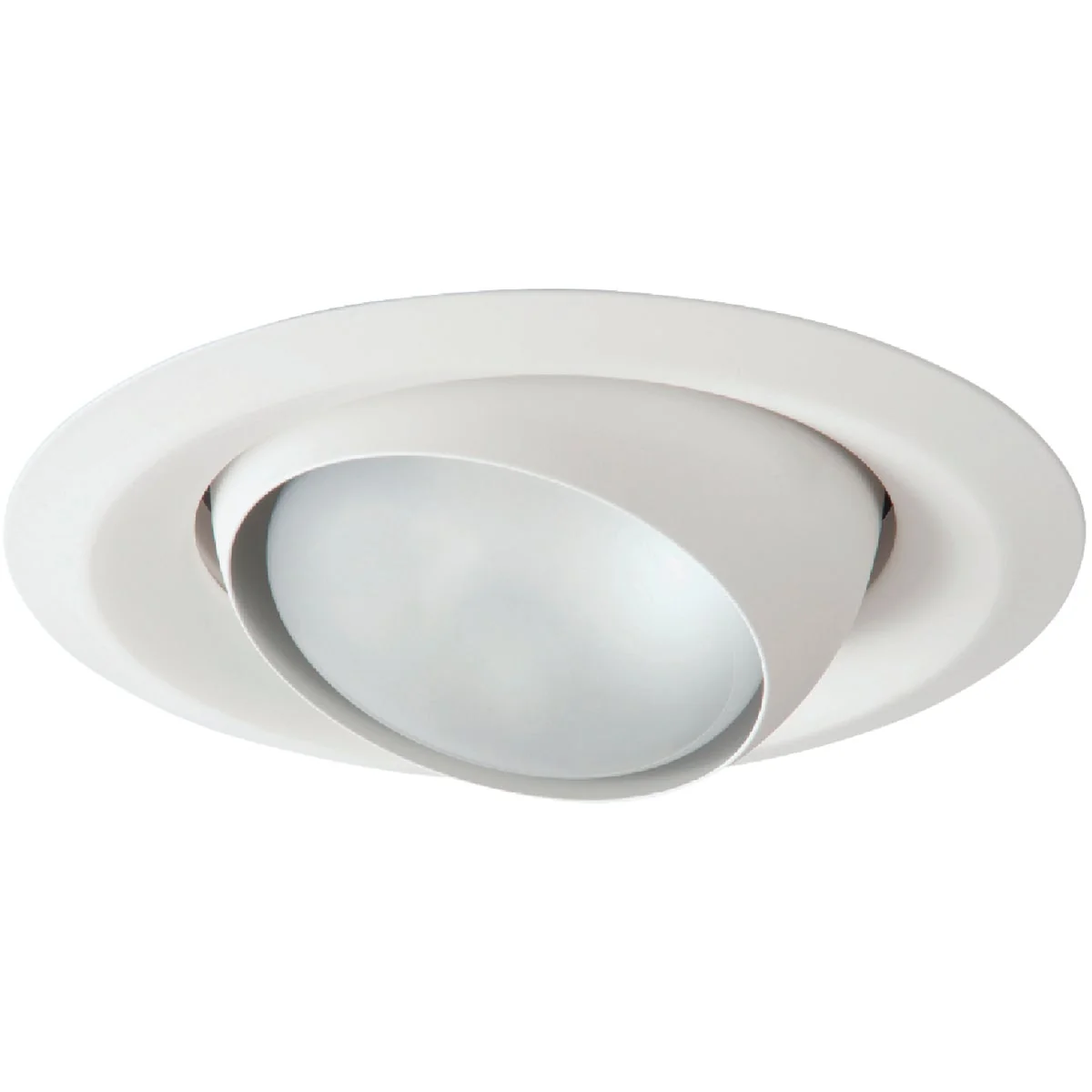 Crafted Halo 6 In. White Self-Flanged Eyeball Recessed Light Trim Smooth