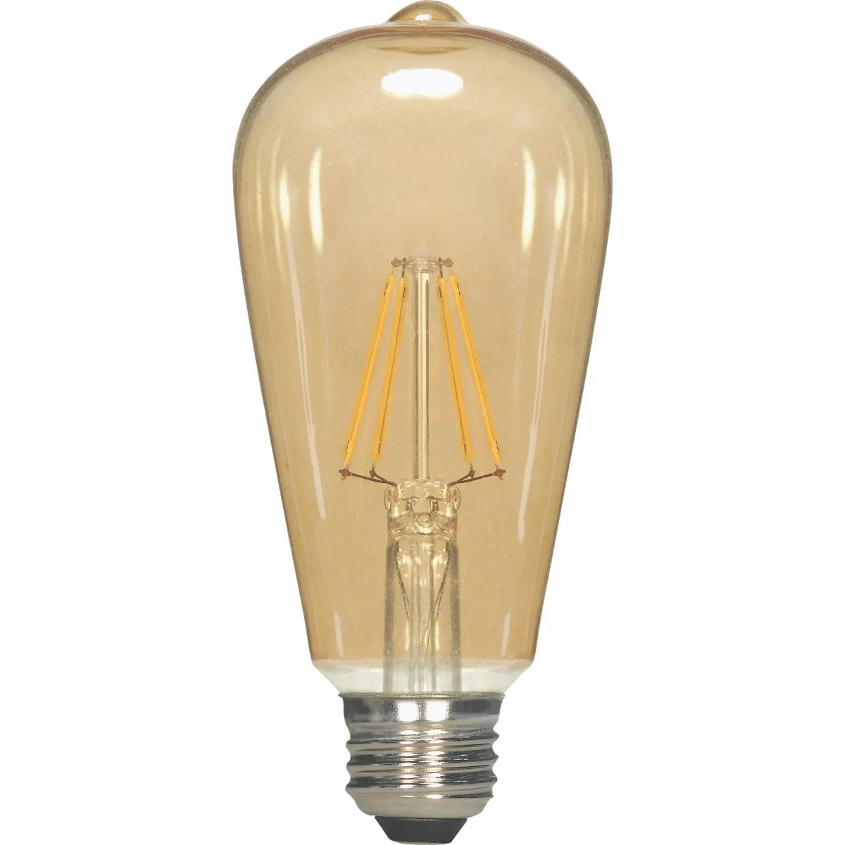 Detailed Satco 60W Equivalent Warm White ST19 Medium Base LED Amber Decorative Light Bulb Smooth