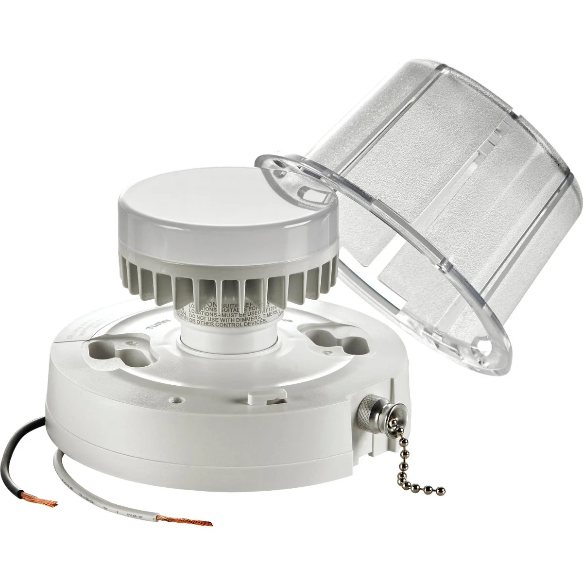 Advanced Leviton White Thermoplastic Pull Chain LED Lampholder User-Friendly