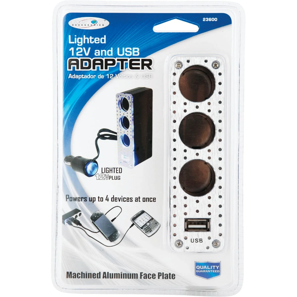 Relaxed Custom Accessories Triple Socket Adapter with USB Clean