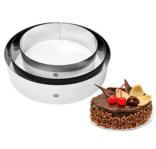 Flexible NewlineNY Stainless Steel Cake Mousse Rings for creating Round Appetizers Premium