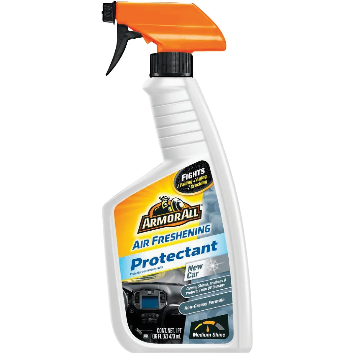 Premium Material Armor All 16 Oz. Pump Spray Air Freshening Protectant New Car Scent Long-Lasting