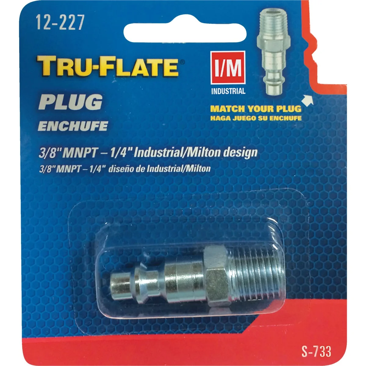 Fast Tru-Flate Industrial Milton 3 8 In. MNPT Steel Industrial Plug Certified