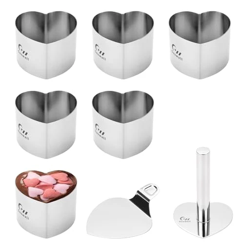 Detailed Heart Shaped Seamless Cake Ring 6 Count Easy-to-Use