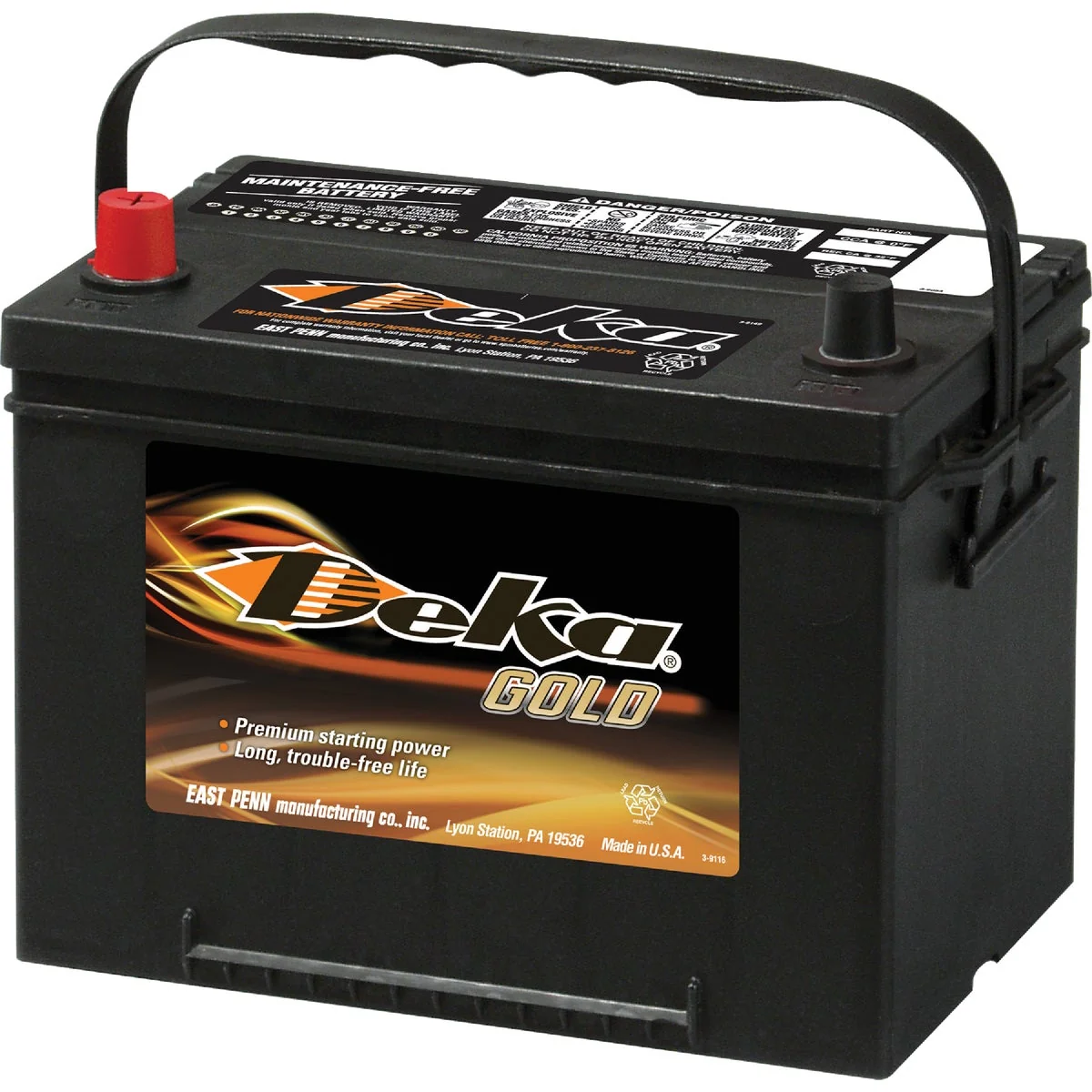 Innovative Deka Gold 12-Volt 690 CCA Automotive Battery Top Post Left Front Positive Terminal Smart