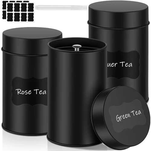 High-Performance 3 Pcs Tea Tin Canisters 16oz Metal Storage with Airtight Double Lid 3 Count Clean