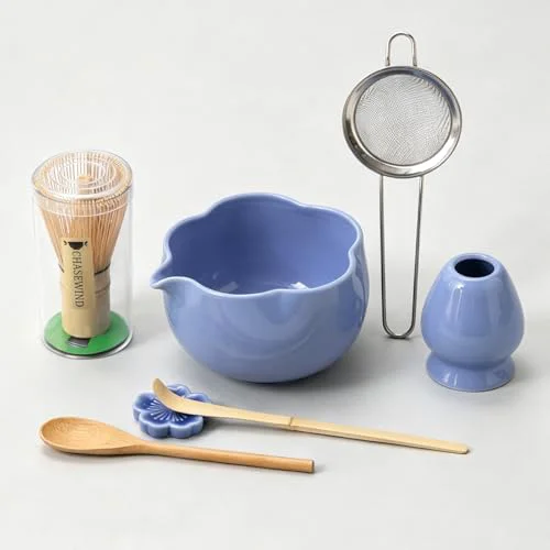 Expertly Made Matcha Set 8Pcs Floral Ceramic Matcha Kit with Matcha Whisk Advanced