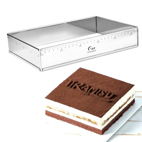 Dependable Extensible Stainless Steel Rectangular Cake Mold Heavy Duty Adjustable Mousse Ring Rectangle Shaped Detachable Tiramisu Pan Exclusive