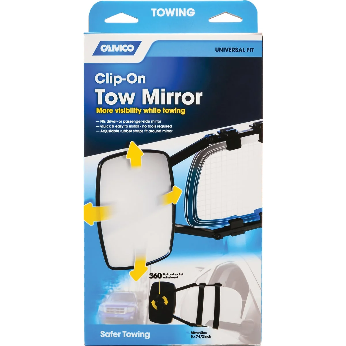 Convenient Camco Clip-On Towing Mirror Fast