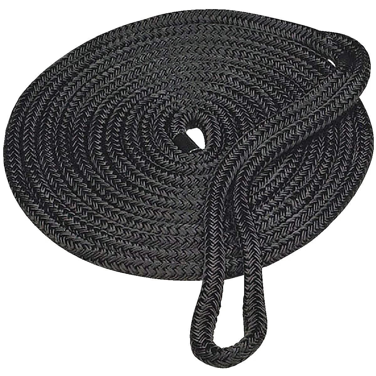 Relaxed Seachoice 1 2 In. x 25 Ft. Black Double Braid Nylon Dock Line Lightweight