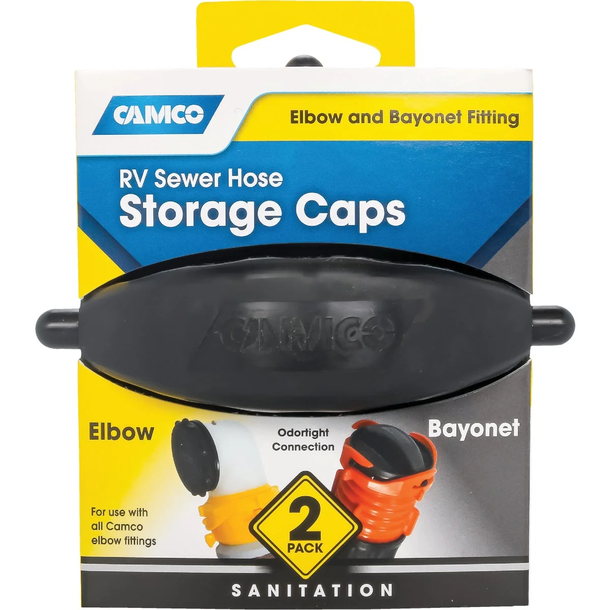 Modern Camco RV Sewer Hose Storage Cap 2-Pack Classic