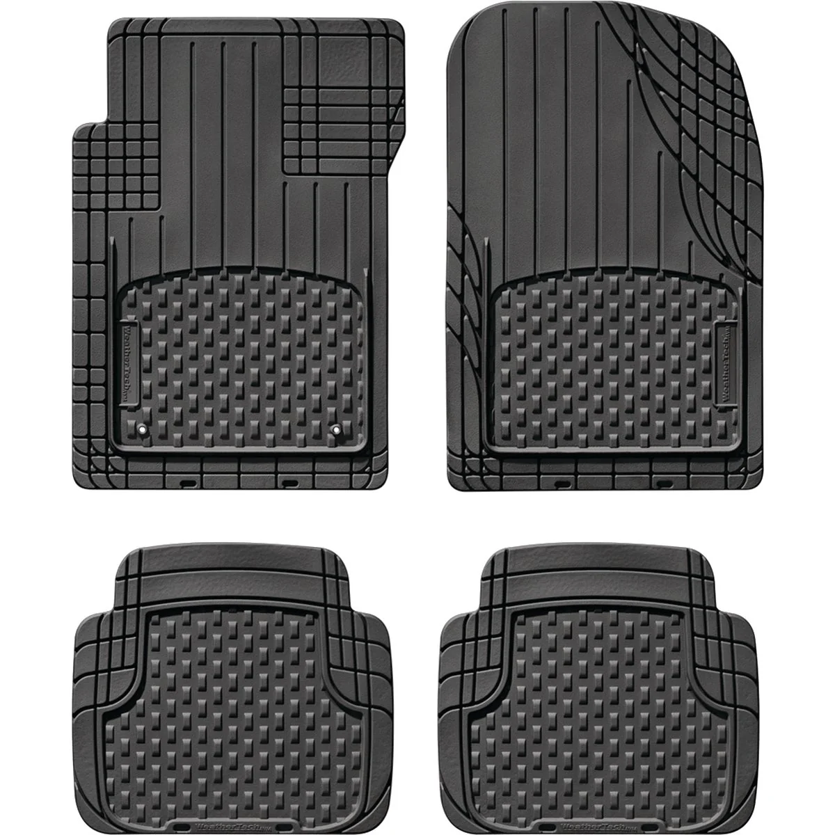 Soft WeatherTech Trim-to-Fit Black Rubber Floor Mat 4-Piece Prestigious