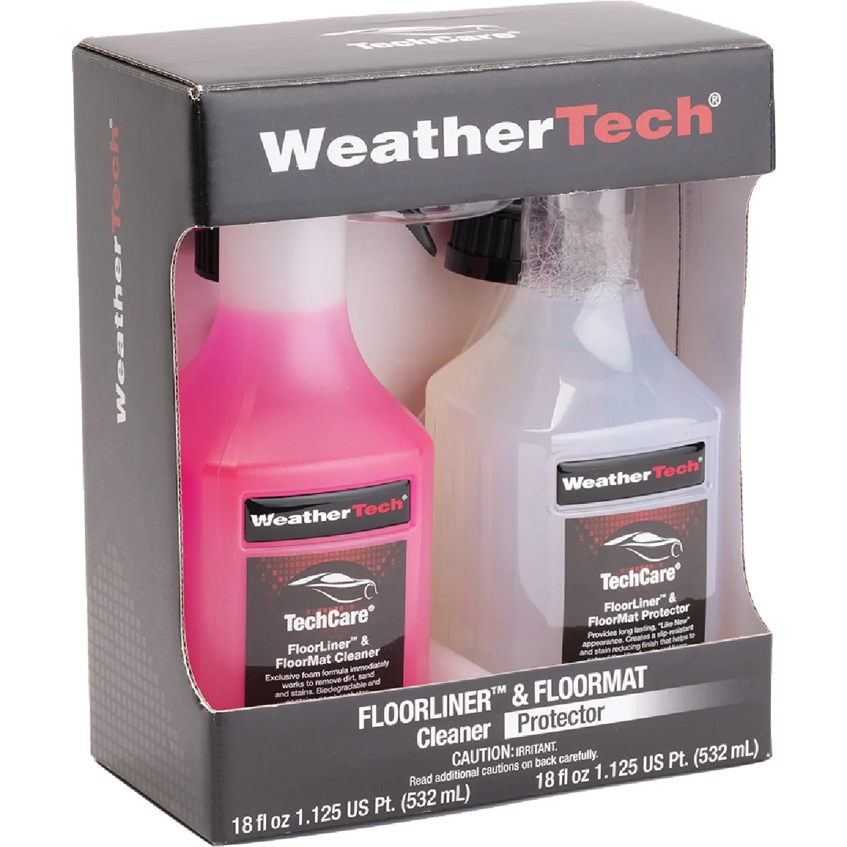 Comfortable WeatherTech TechCare 18 Oz. Liquid Floorliner Floormat Auto Interior Cleaner and 18 Oz. Liquid Protector Kit 2-Pack Smooth