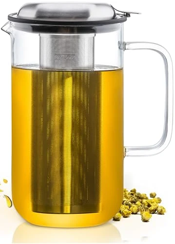 Responsible 51oz Glass Teapot with Infuser 51 Count Long-Lasting