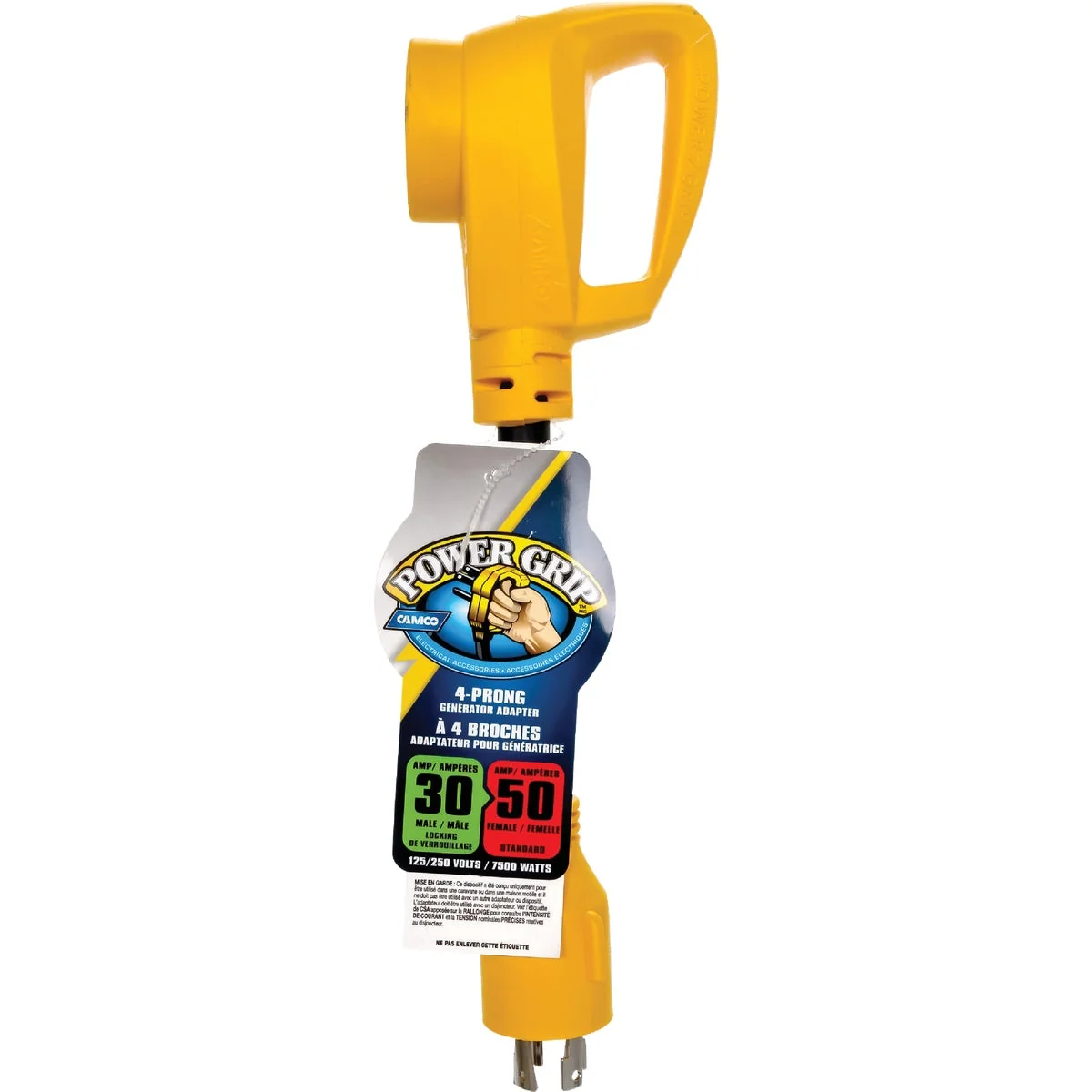 Eco-Friendly Camco Power Grip 30 50A 4-Prong Dogbone RV Generator Adapter Verified