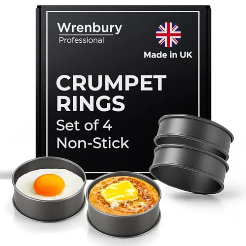Specialty Crumpet Rings Nonstick 3.5 inch 4 Count Convenient