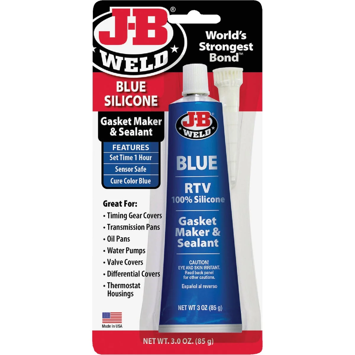 Premium Material J-B Weld 3 Oz. Blue RTV Silicone Gasket Sealant Smooth