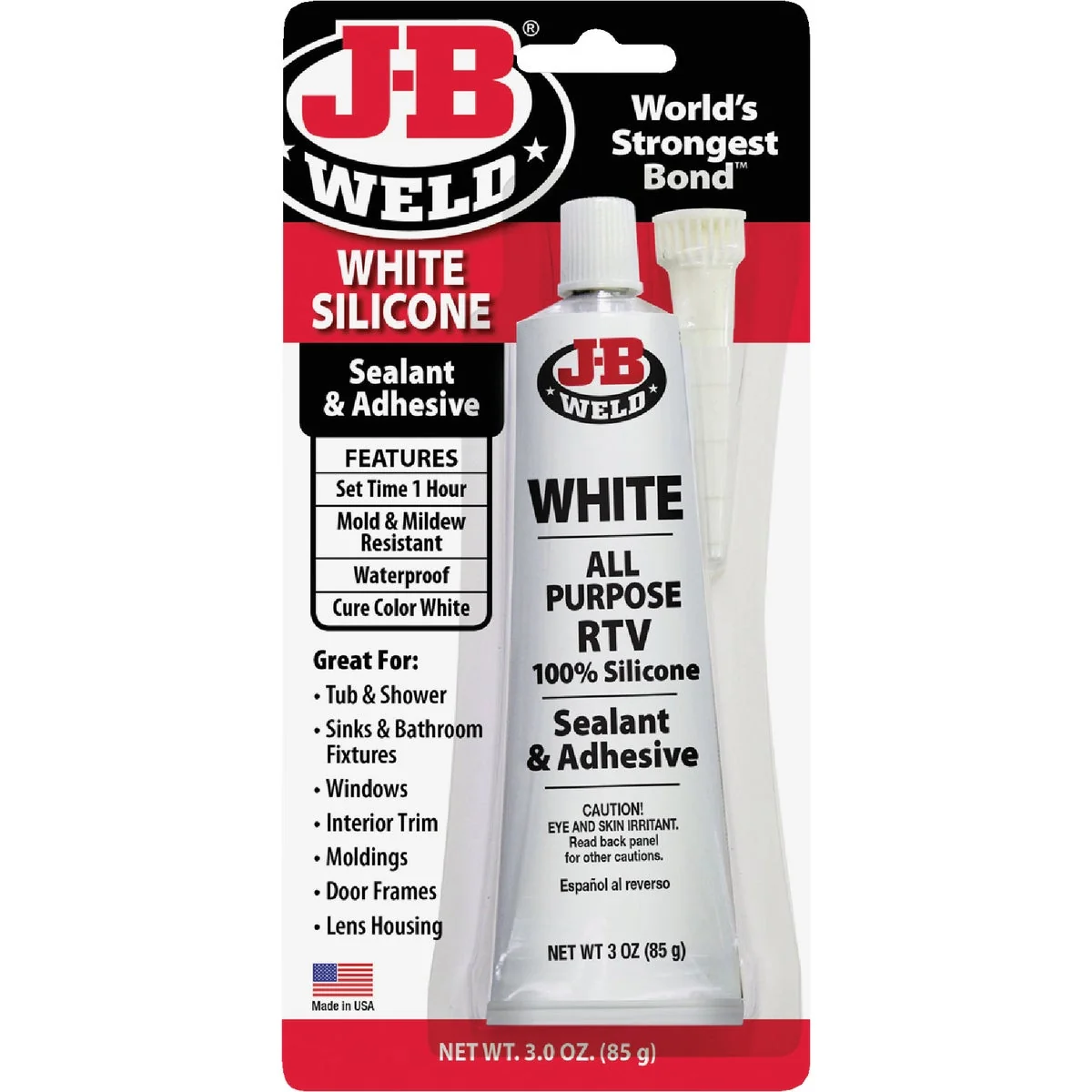 Dependable J-B Weld 3 Oz. White All-Purpose RTV Silicone Sealant Adhesive Excellent