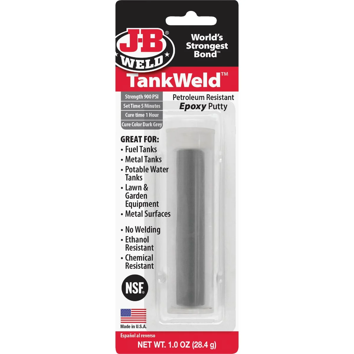Lightweight J-B Weld TankWeld 1 Oz. Gray Epoxy Putty Effective