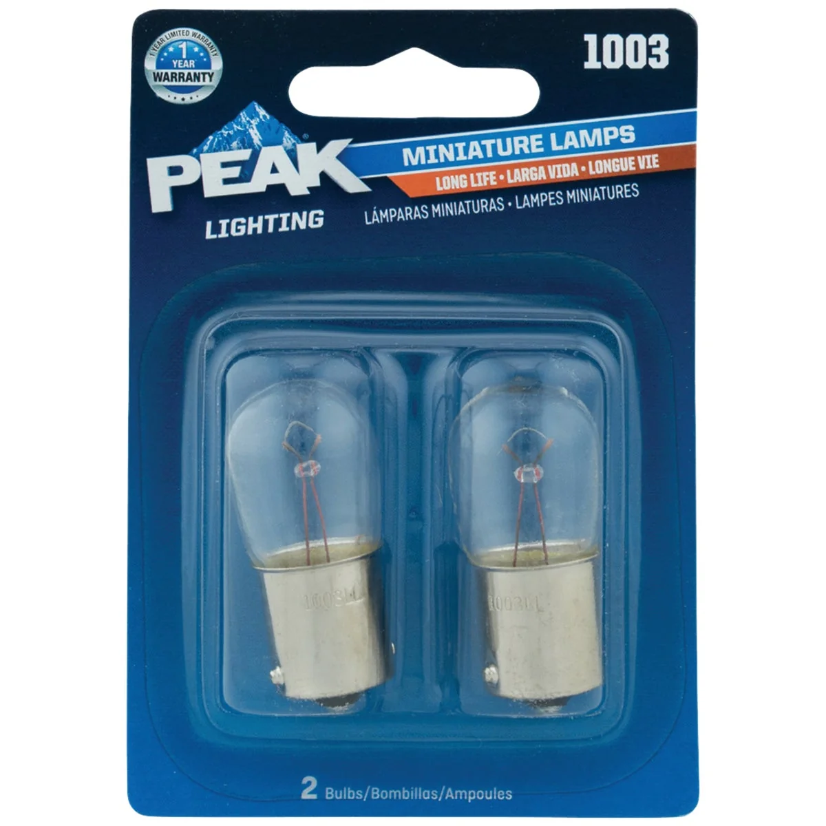 High-End PEAK 1003 12.8V Mini Incandescent Automotive Bulb 2-Pack Crafted
