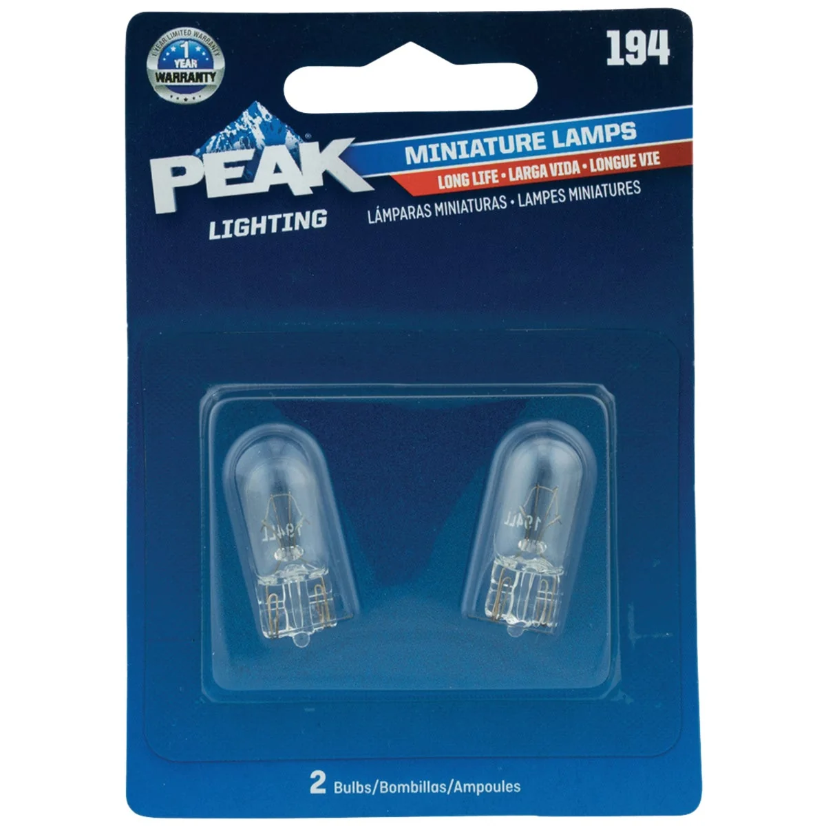 Genuine PEAK 194 14V Mini Incandescent Automotive Bulb 2-Pack World-Class