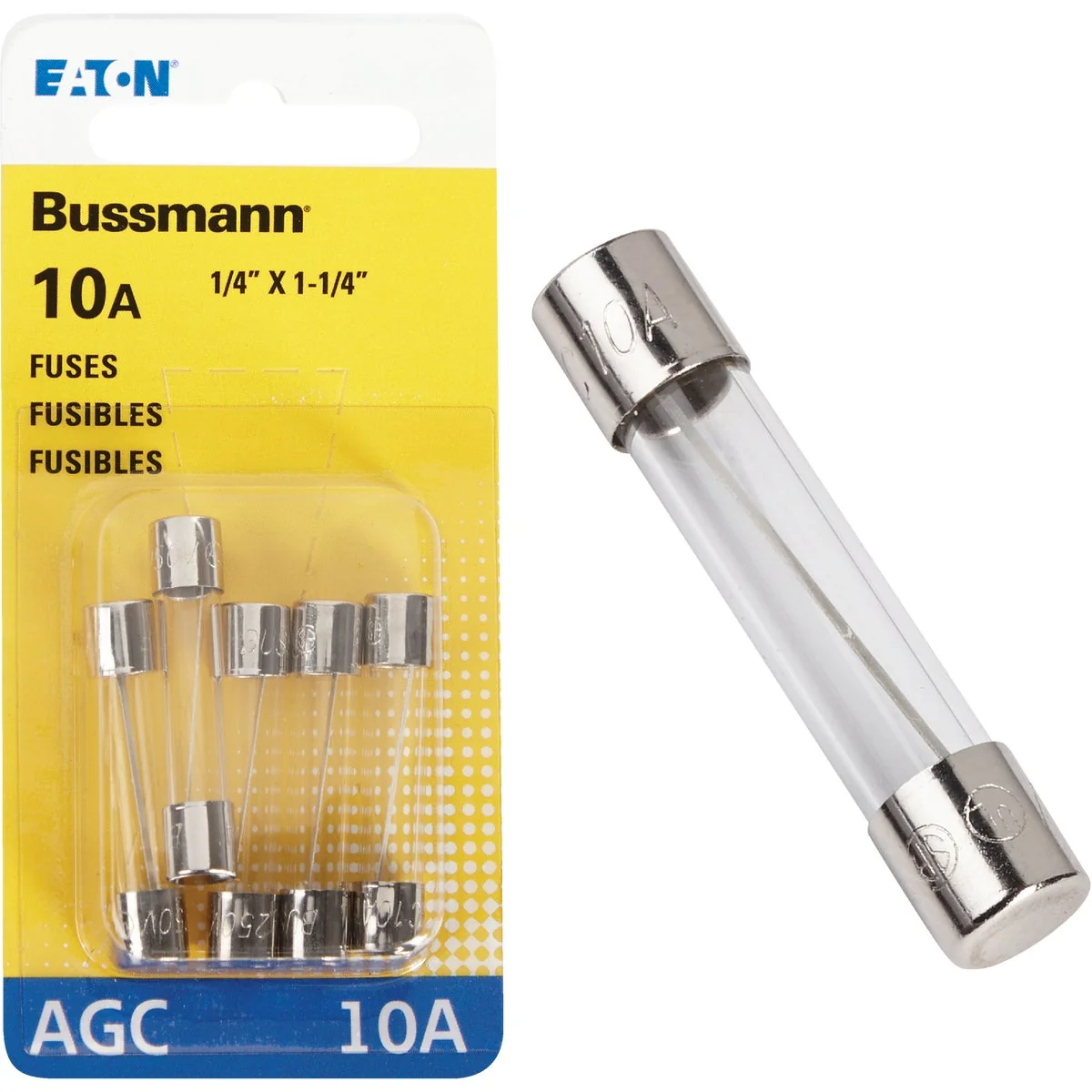 Proven Bussmann 10-Amp 250-Volt AGC Glass Tube Automotive Fuse 5-Pack Sophisticated