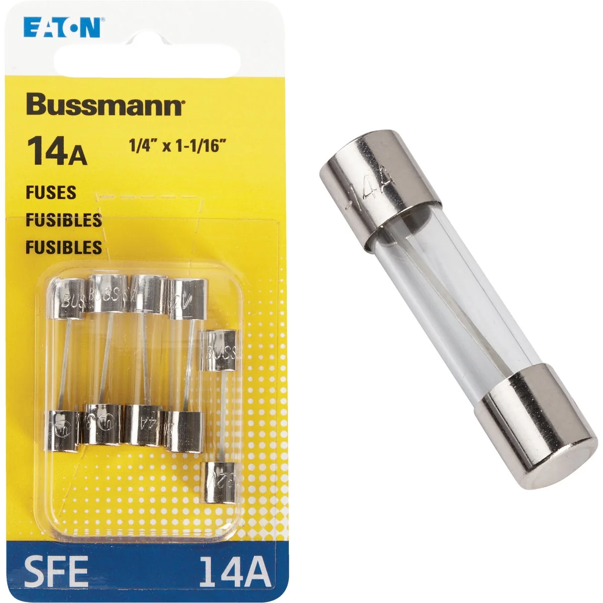 Healthy Bussmann 14-Amp 32-Volt SFE Glass Tube Automotive Fuse 5-Pack Organic