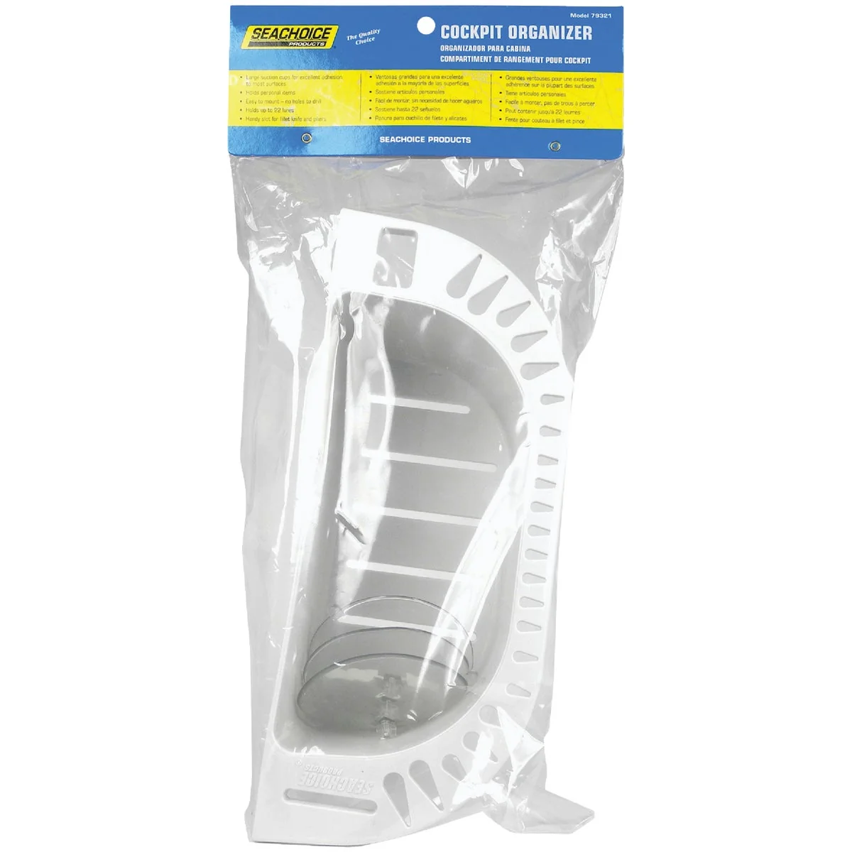 Natural Seachoice White Plastic Cockpit Organizer Storage Holder Crafted